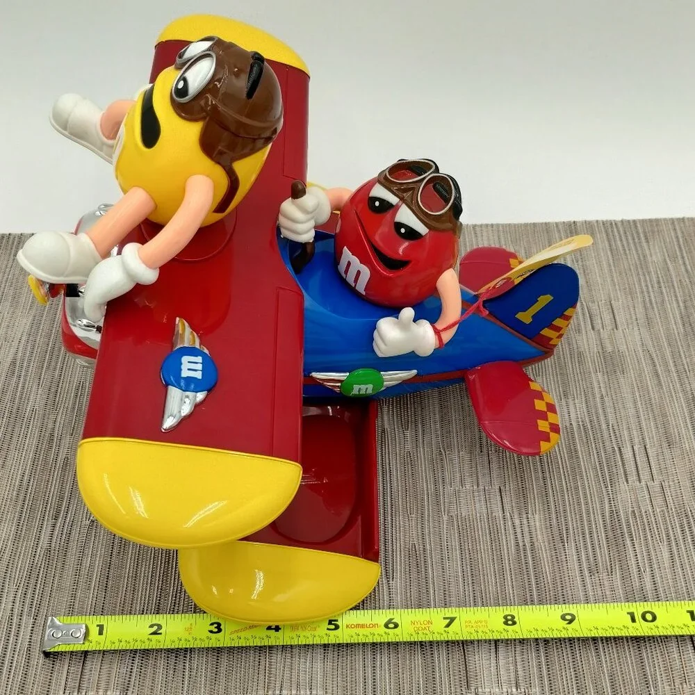 2009 M&M's Barnstorming Rides Bi Plane Collectible Candy Dispenser NWT